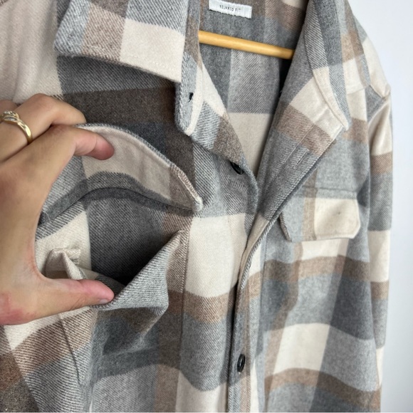 BLAQ Plaid Overshirt Jacket (Shacket) Wool Alpaca Blend Flannel Relaxed Mens XXL - Picture 6 of 11